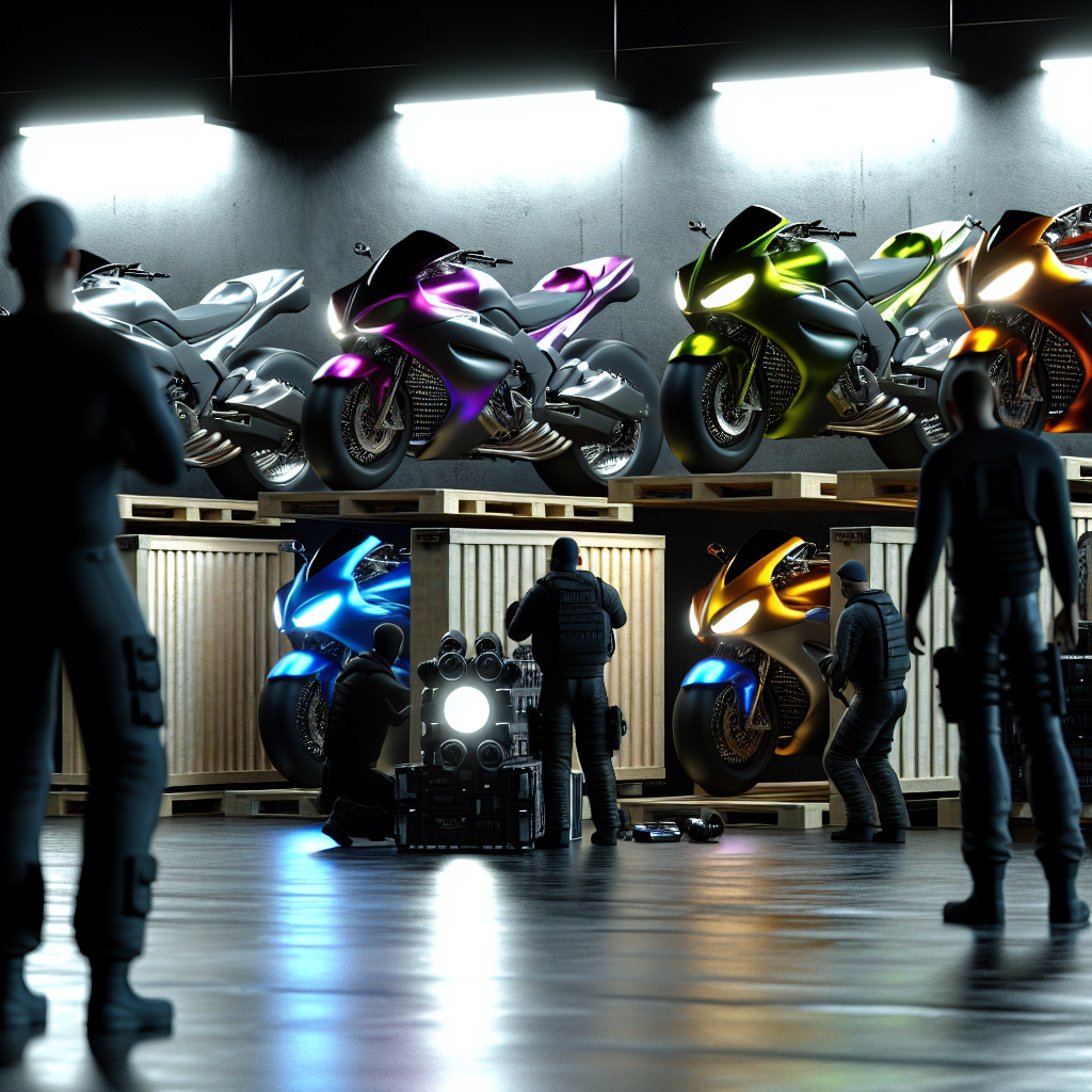 Police Stop Stolen Motorcycles Packed in Crates for Export