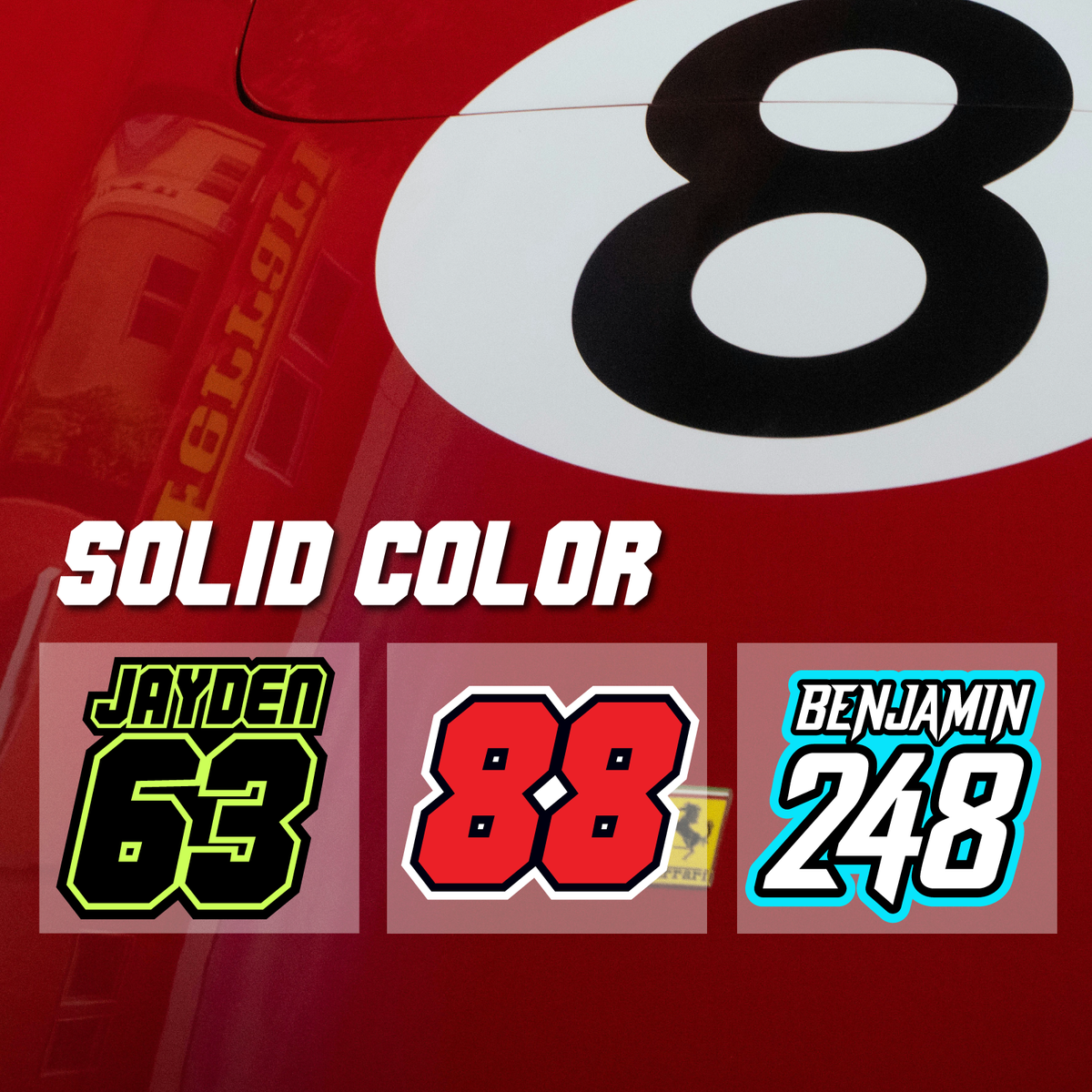 Custom Racing Number Stickers for Motorcycles