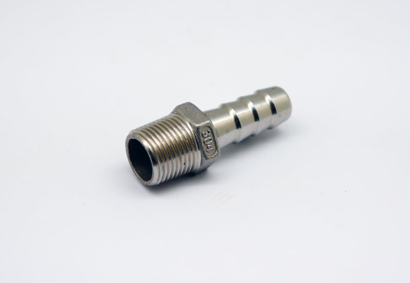 M10x1.25 Male to BARB OD 6mm / 0.24 inch Stainless Tail Adaptor Hose Connector
