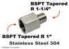 BSPT Tapered R 1 inch Female to R 1-1/4 inch Male Stainless Sensor Adaptor Fittings