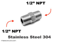 1/2 inch NPT Male to 1/2 inch NPT Male Stainless Sensor Adaptor Fittings Conversion
