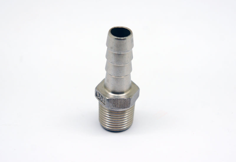M10x1.25 Male to BARB OD 8mm / 0.32 inch Stainless Tail Adaptor Hose Connector