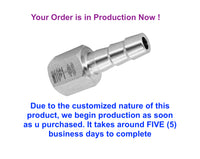 M14x1.5 FEMALE to BARB OD 16mm / 0.64 inch Stainless Tail Adaptor Hose Connector