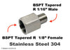 BSPT R 1/8 inch FEMALE to 1/16 inch MALE Stainless Sensor Adaptor Fittings Conversion