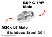 M20x1.5 Male to BSP G 1/4 inch Male Stainless Sensor Adaptor Fittings Conversion