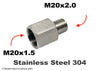 M20x1.5 Female to M20x2.0 Male Stainless Sensor Adaptor Fittings Conversion