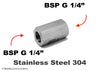 BSP G 1/4 inch Female to G 1/4 inch Female Stainless Sensor Adaptor Fittings Conversion