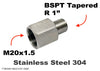 M20x1.5 Female to BSPT Tapered R 1 inch Male Stainless Sensor Adaptor Fittings