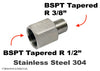 BSPT Tapered R 1/2 inch Female to R 3/8 inch Male Stainless Sensor Adaptor Fittings