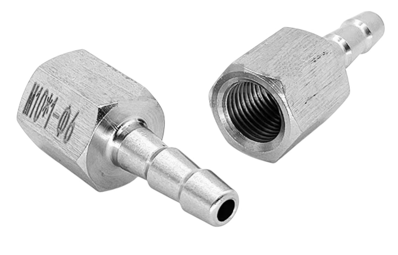 M14x1.5 FEMALE to BARB OD 6mm / 0.24 inch Stainless Tail Adaptor Hose Connector