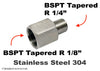 BSPT Tapered R 1/8 inch Female to  R 1/4 inch Male Stainless Sensor Adaptor Fittings