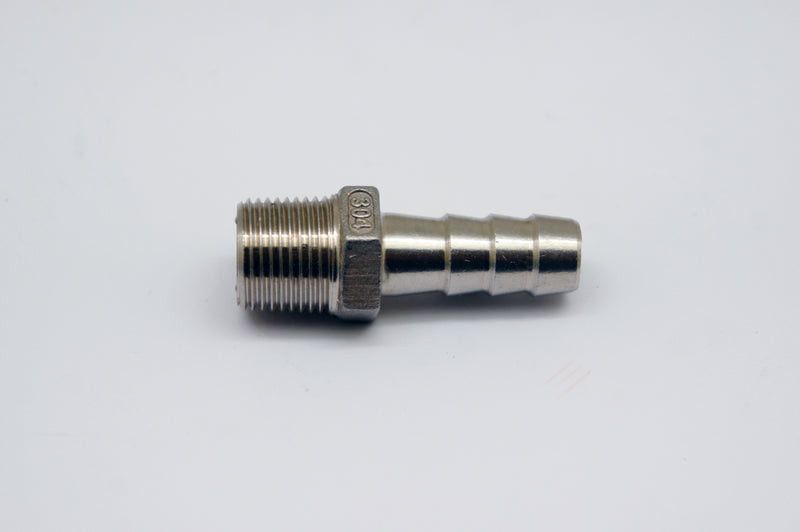 M12x1.75 Male to BARB OD 10mm / 0.4 inch Stainless Tail Adaptor Hose Connector