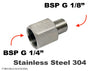 BSP G 1/4 inch Female to BSP G 1/8 inch Male Stainless Sensor Adaptor Fitting Conversion