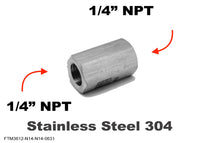 1/4 inch NPT Female to 1/4 inch NPT Female Stainless Sensor Adaptor Fittings Conversion