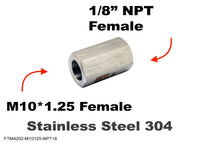 M10*1.25 FEMALE to 1/8 inch NPT  FEMALE Stainless Sensor Adaptor Fittings Conversion
