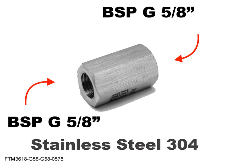 BSP G 5/8 inch Female to G 5/8 inch Female Stainless Sensor Adaptor Fittings Conversion