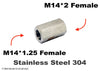 M14*1.25 FEMALE to M14*2 FEMALE Stainless Sensor Adaptor Fittings Conversion