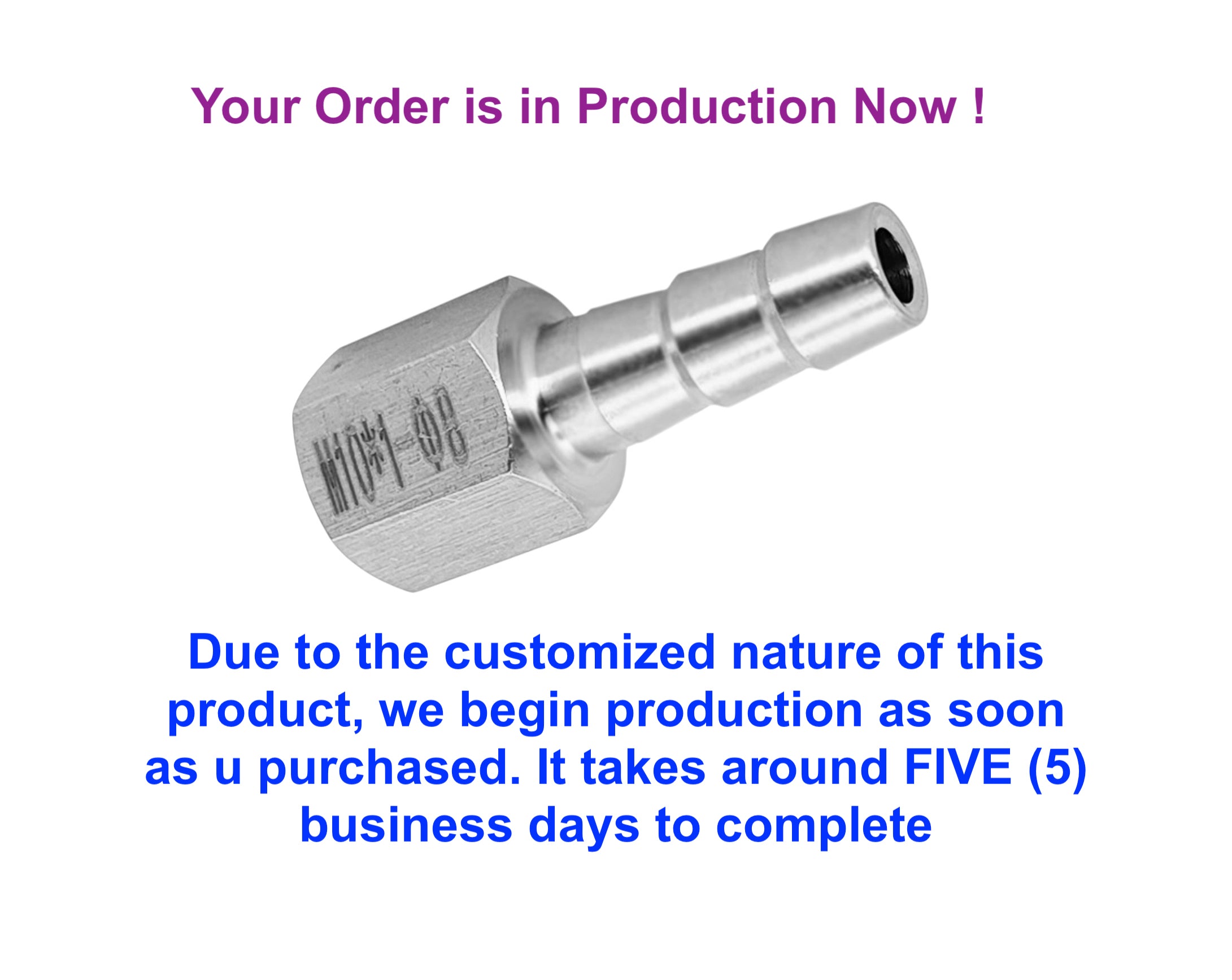 M14x1.5 FEMALE to BARB OD 7mm / 0.28 Stainless Tail Adaptor Hose Connector