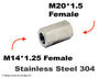 M14*1.25 FEMALE to M20*1.5 FEMALE Stainless Sensor Adaptor Fittings Conversion