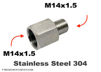 M14x1.5 Female to M14x1.5 Male Stainless Sensor Adaptor Fittings Conversion