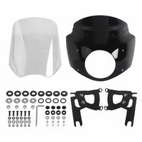 Pazoma T-Sport headlight fairing with windshield for Harley Road King Special 2017-2025, classic club style front fairing.
