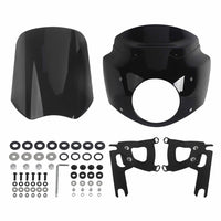 Pazoma T-Sport headlight fairing with windshield for Harley Road King Special 2017-2025, club style front fairing with custom design.