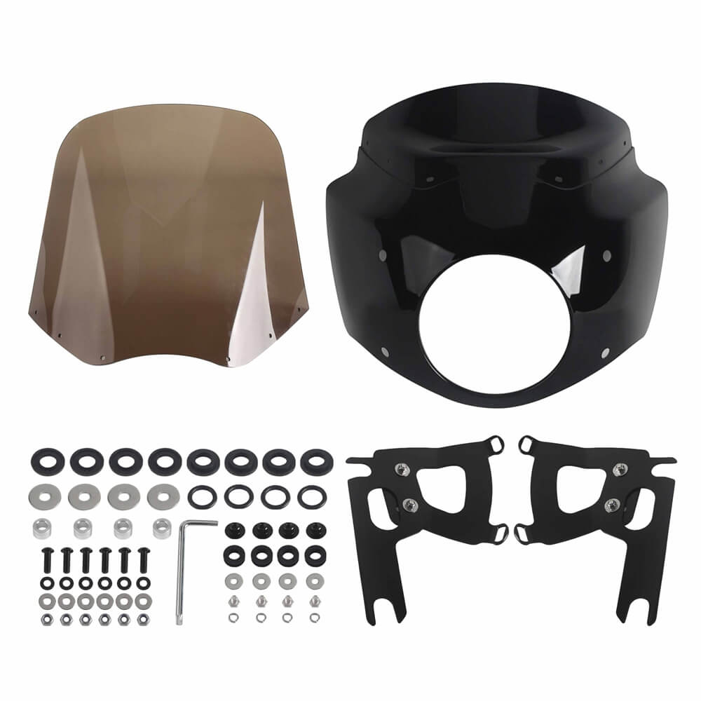 Pazoma T-Sport Harley Road King Special Classic Custom headlight fairing with windshield and club style design for 2017-2025 models.