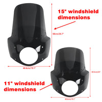 Pazoma T-Sport headlight fairing with windshield for Harley Road King Special 2017-2025, classic club style front fairing.