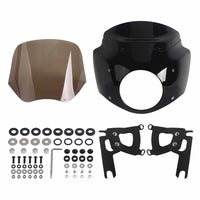 Pazoma T-Sport Harley Road King Special headlight fairing with windshield, classic club style front fairing for 2017-2025 models.