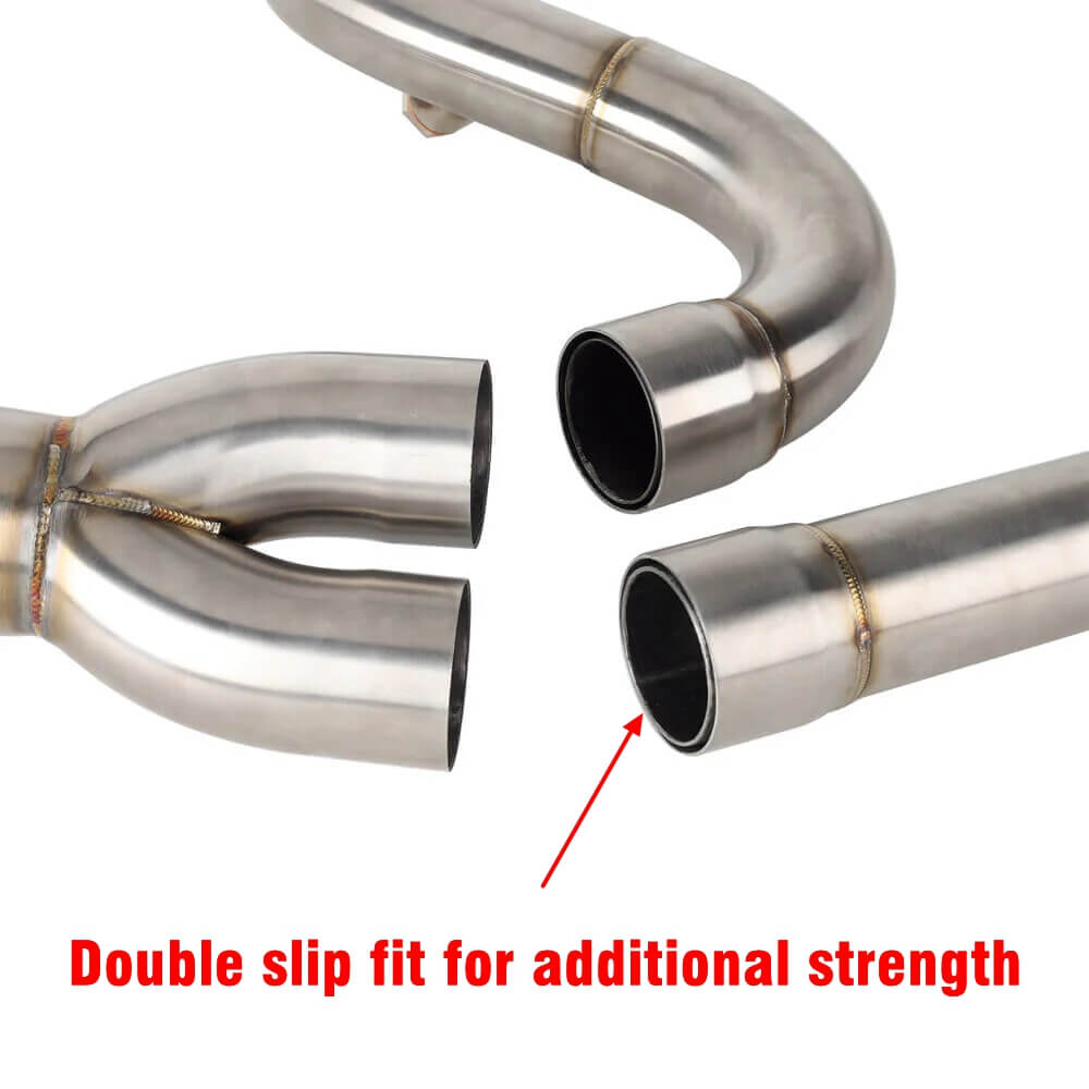 Pazoma 2 into 1 stainless steel exhaust system with muffler for Harley Dyna Fat Bob FXDF, Low Rider FXDL, S Street Bob FXDB 2006-2017
