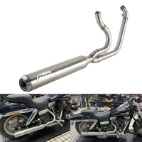 Stainless steel 2-in-1 exhaust system with muffler for Harley Dyna Fat Bob, Low Rider, Street Bob 2006-2017, Pazoma brand
