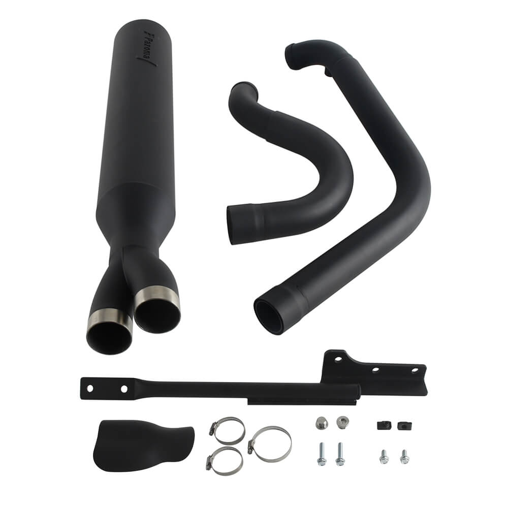 Stainless steel 2-in-1 full-length exhaust system with muffler for Harley Dyna Fat Bob, Low Rider, Street Bob 2006-2017.