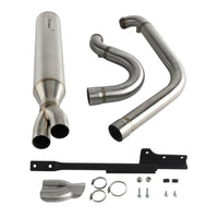 Stainless steel 2-in-1 full-length Harley Dyna Fat Bob exhaust system with muffler for FXDF, FXDL, FXDB, FXD 2006-2017.