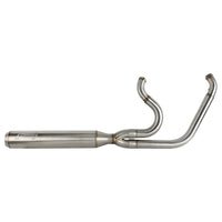 Stainless steel 2-in-1 full-length exhaust system and muffler for Harley Dyna Fat Bob, Low Rider, and Street Bob models 2006-2017.