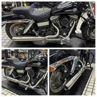 Pazoma 2-in-1 stainless steel exhaust system with muffler for Harley Dyna Fat Bob FXDF Low Rider FXDL Street Bob FXDB FXD 2006-2017
