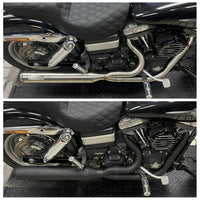 Stainless steel 2-in-1 full-length exhaust system with muffler for Harley Dyna Fat Bob FXDF, Low Rider FXDL, and Street Bob FXDB 2006-2017