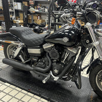 Stainless steel 2-in-1 full-length exhaust system with muffler for Harley Dyna Fat Bob, Low Rider, Street Bob (2006-2017).