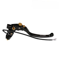 Moto-Tron lightweight racing folding clutch lever for Triumph Street Triple 765 R S RS motorcycles, black finish, precise fit and operation.
