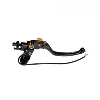Moto-Tron lightweight racing folding clutch lever for BMW S1000RR, S1000XR, F750, and F850 motorcycles, black finish.