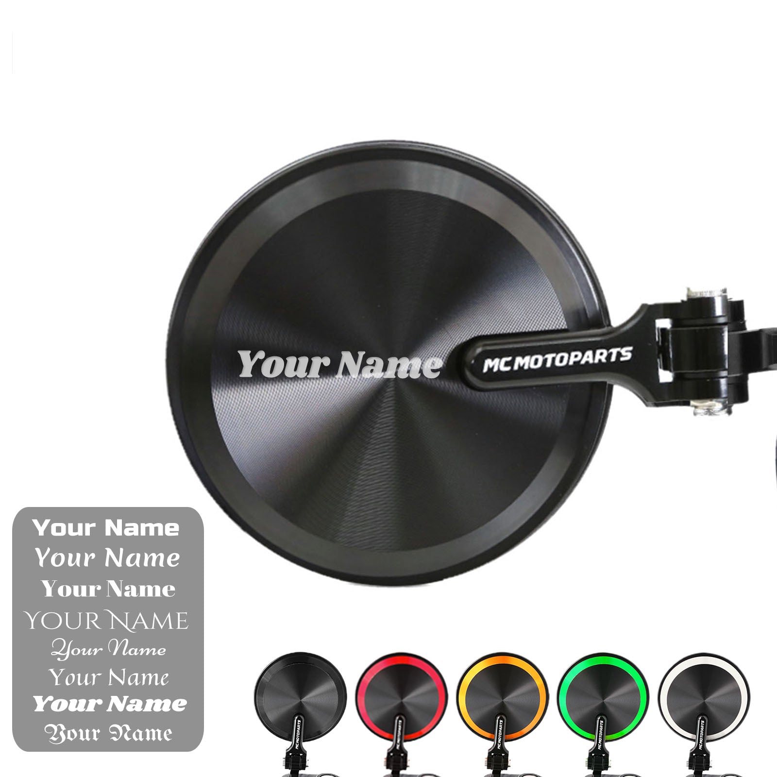 Fit Suzuki GSXR GSXS Hayabusa Reborn CNC Bar End Mirrors Custom Engraved - MC Motoparts