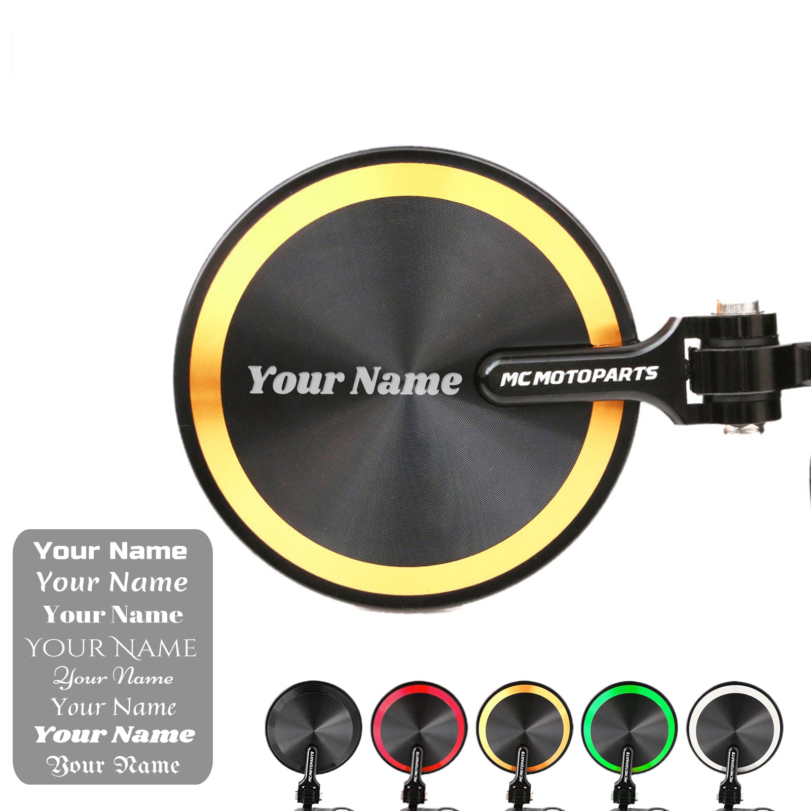 Fits Aprilia Dorsoduro 750 900 1200 Reborn CNC Bar End Mirrors Custom Engraved - MC Motoparts