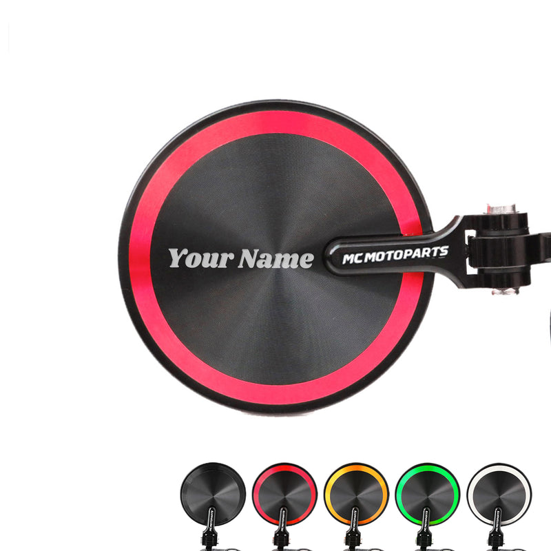 Fit Yamaha FZ1 FZ6 FZ8 MT-07 MT10 Reborn CNC Bar End Mirrors Custom Engraved - MC Motoparts