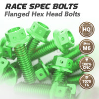 Race spec CNC crankcase cover bolts for Kawasaki ZX-6R 2024-2025, M6 size, detailed metal finish, by MC Motoparts.