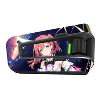 Anime girl vinyl decal wrap for Cardo Packtalk Edge, glossy or matte finish, MC Motoparts sticker for motorcycle communication devices