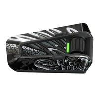 Glossy urban graffiti vinyl decal wrap for Cardo Packtalk Edge, featuring concrete scrawl design from MC Motoparts.