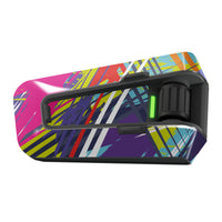 Abstract graffiti vinyl decal wrap for Cardo Packtalk Edge, Velocity Racing Series, glossy or matte finish by MC Motoparts.