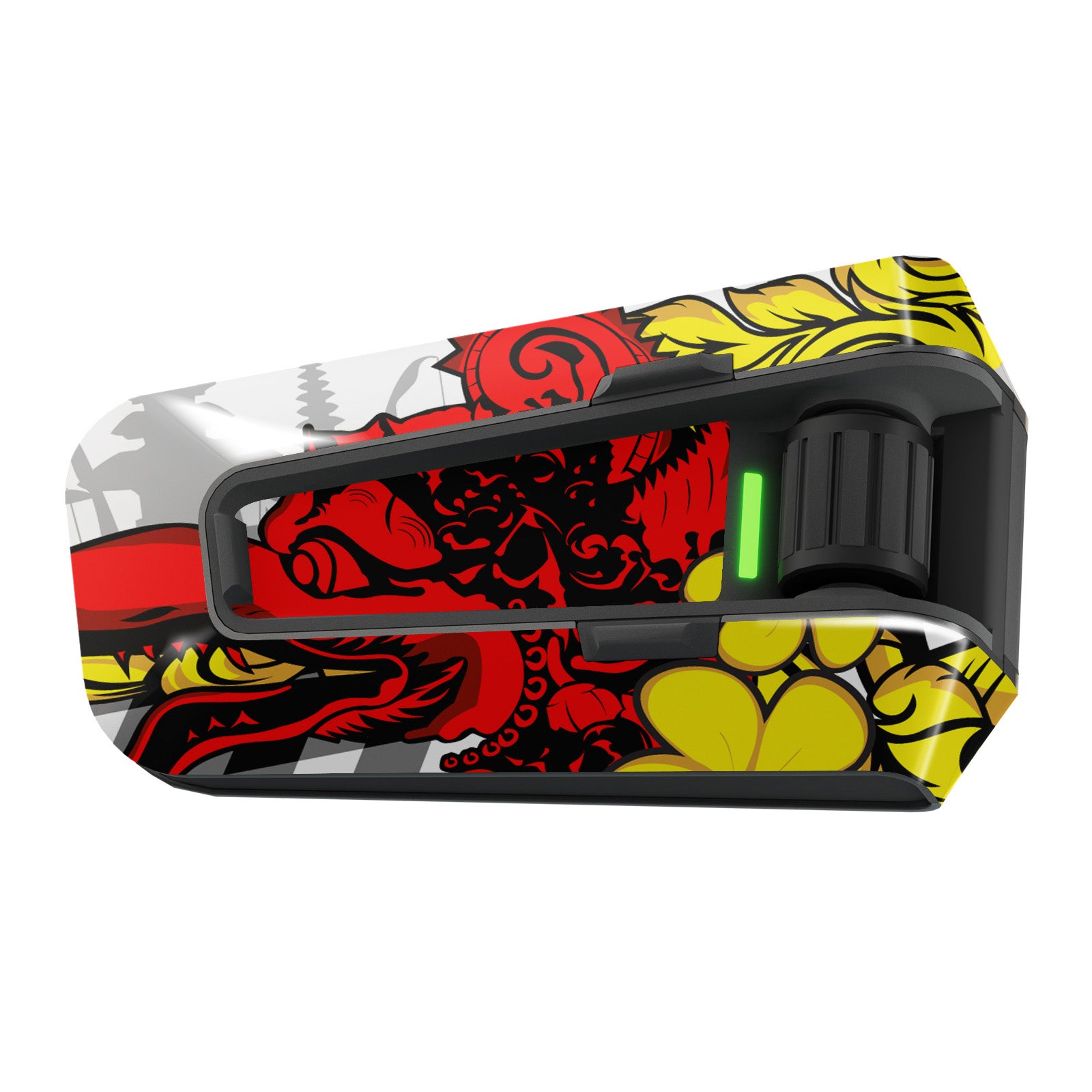Glossy vinyl decal wrap for Cardo Packtalk Edge, Urban & Graffiti series sticker by MC Motoparts with comic boom design.