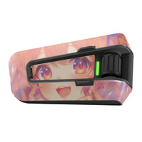 Matte vinyl decal wrap featuring anime girl design for Cardo Packtalk Edge by MC Motoparts, decorative sticker for communication device