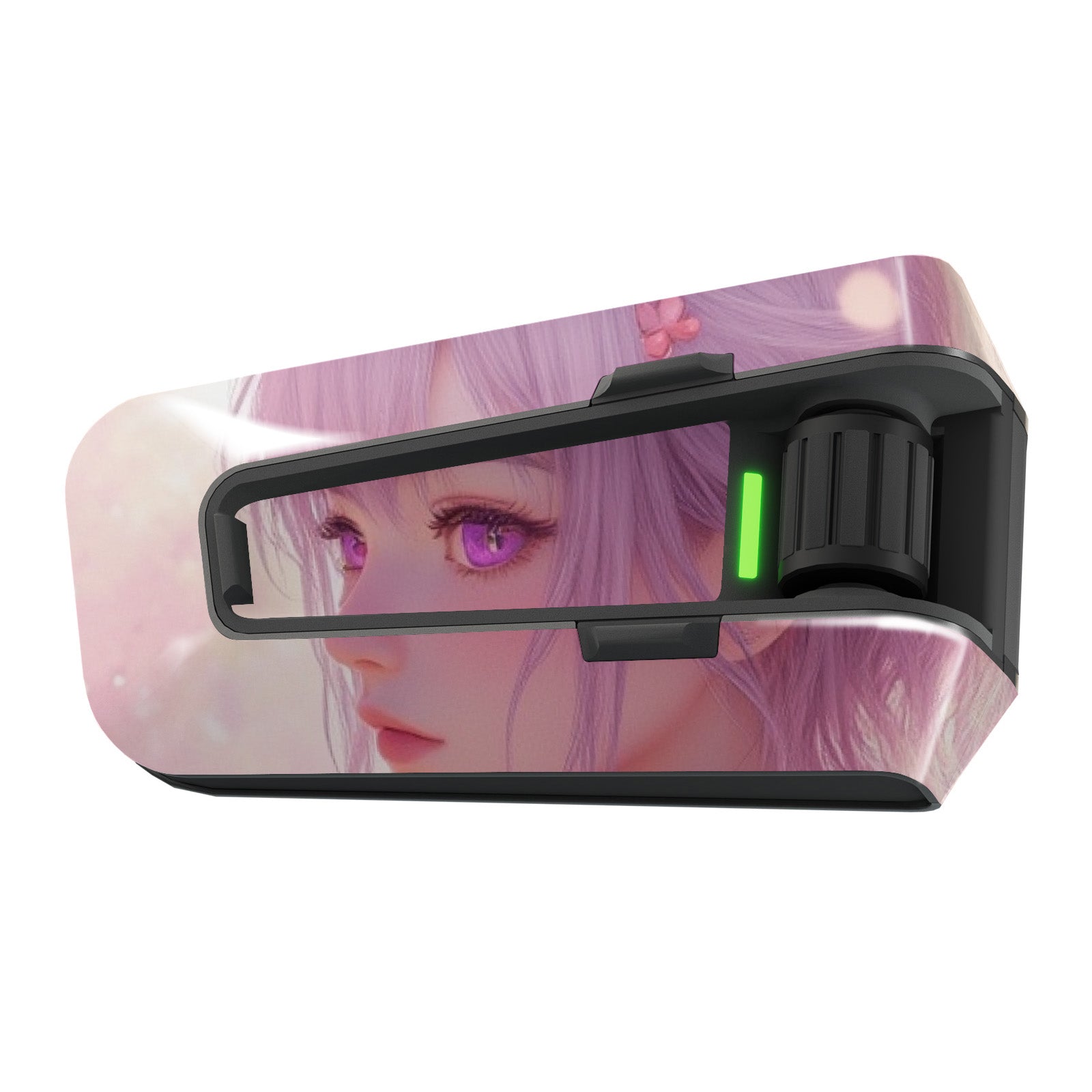 Glossy vinyl decal wrap featuring anime girl design for Cardo Packtalk Edge by MC Motoparts, with a matte or glossy finish.