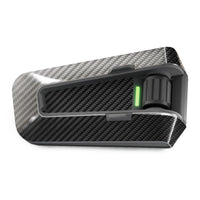 Glossy carbon fiber decal sticker for Cardo Packtalk Edge device, featuring a sleek, high-quality design by MC Motoparts.